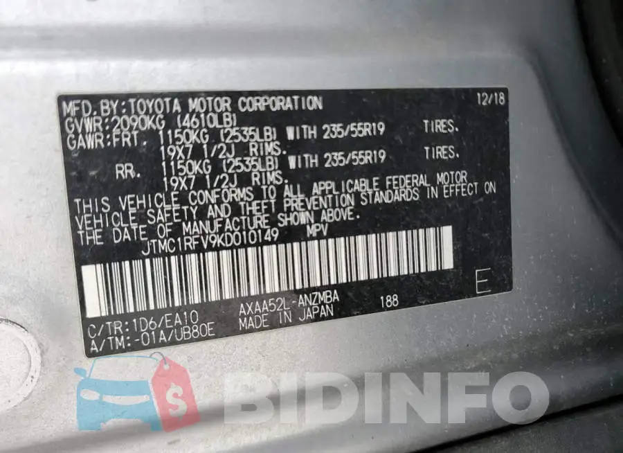 JTMC1RFV9KD010149 Photo# 13