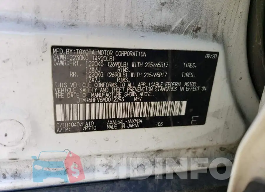 JTMR6RFV6MD012293 Photo# 13