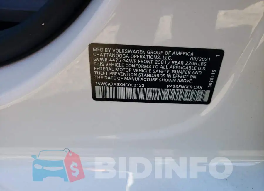 1VWSA7A3XNC002123 Photo# 12