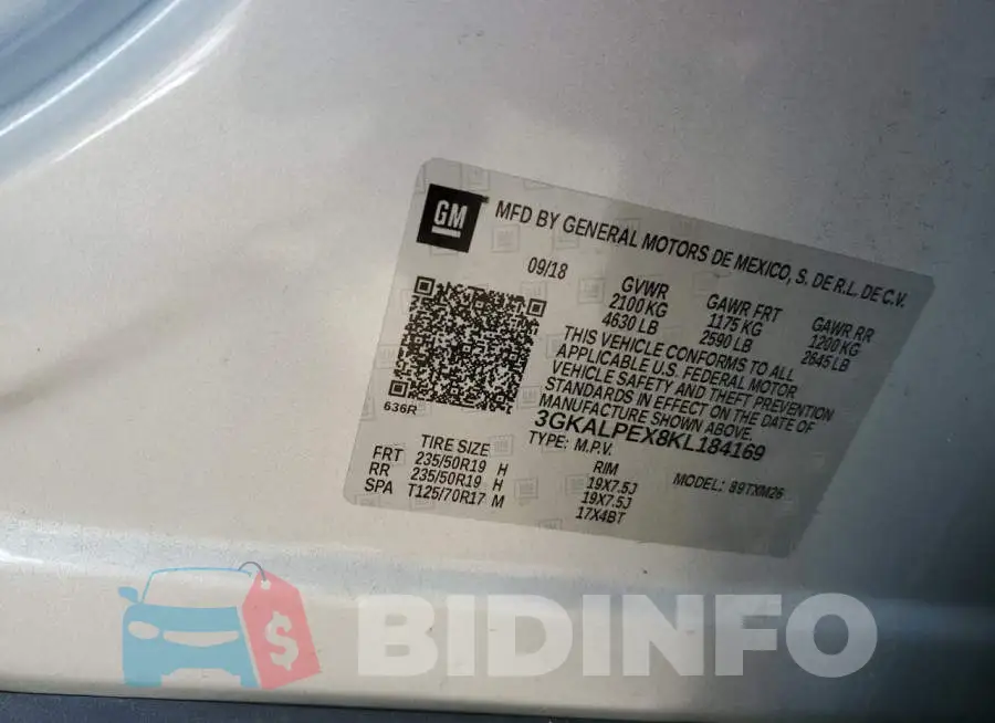 3GKALPEX8KL184169 Photo# 12