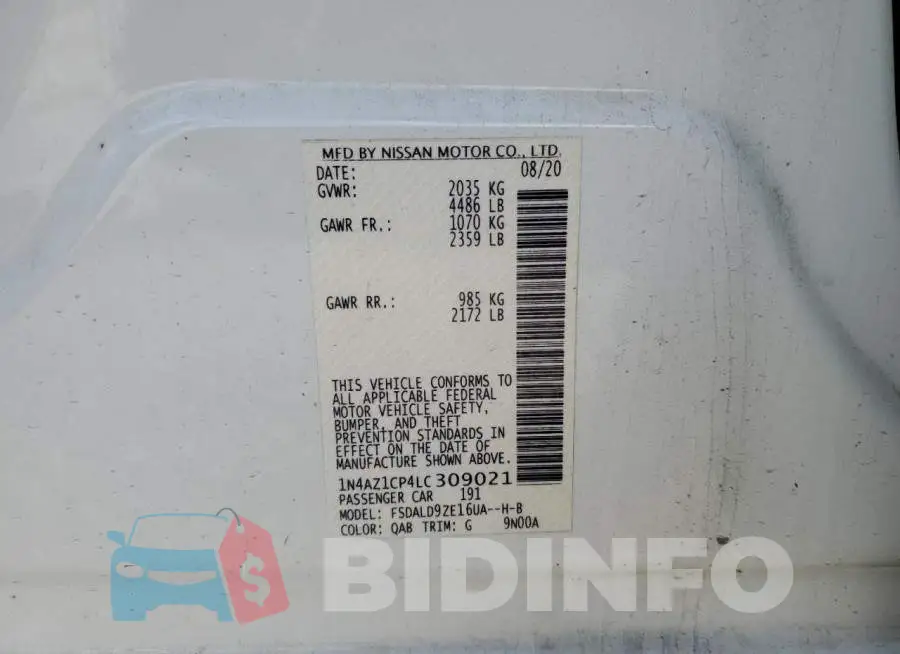 1N4AZ1CP4LC309021 Photo# 12