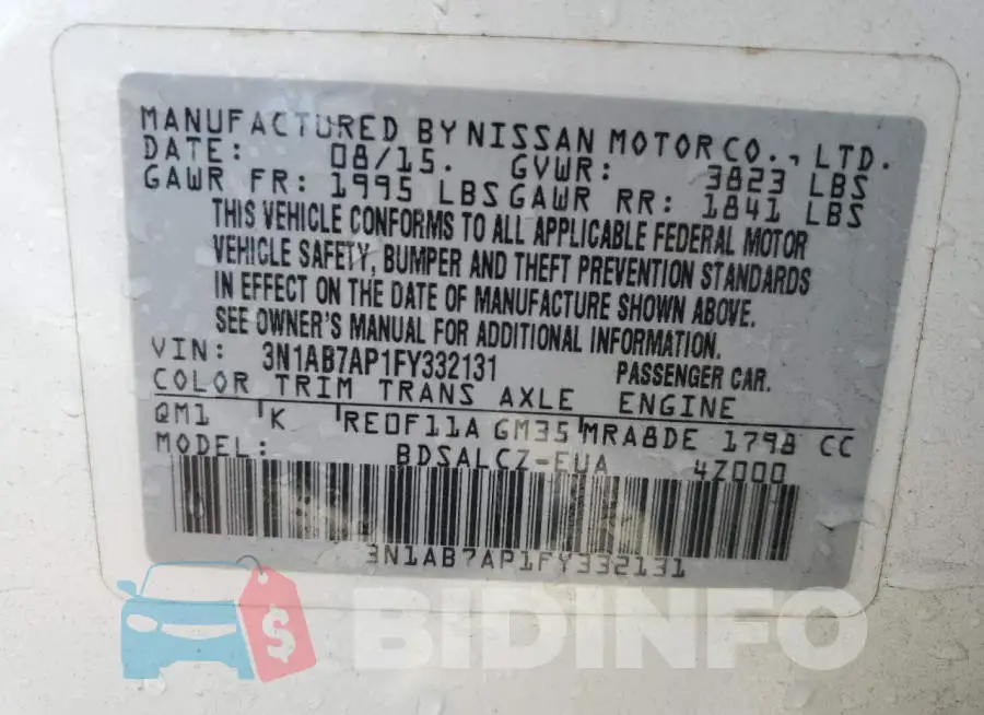 3N1AB7AP1FY332131 Photo# 12