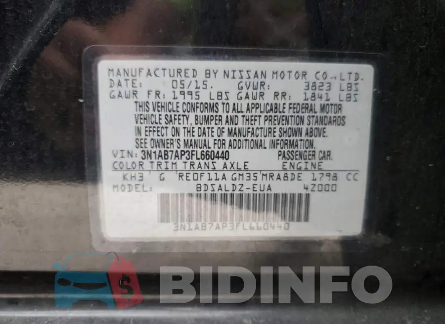 3N1AB7AP3FL660440 Photo# 12