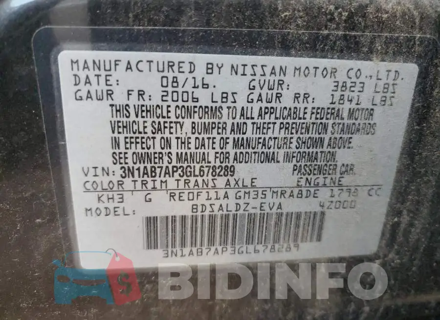 3N1AB7AP3GL678289 Photo# 12