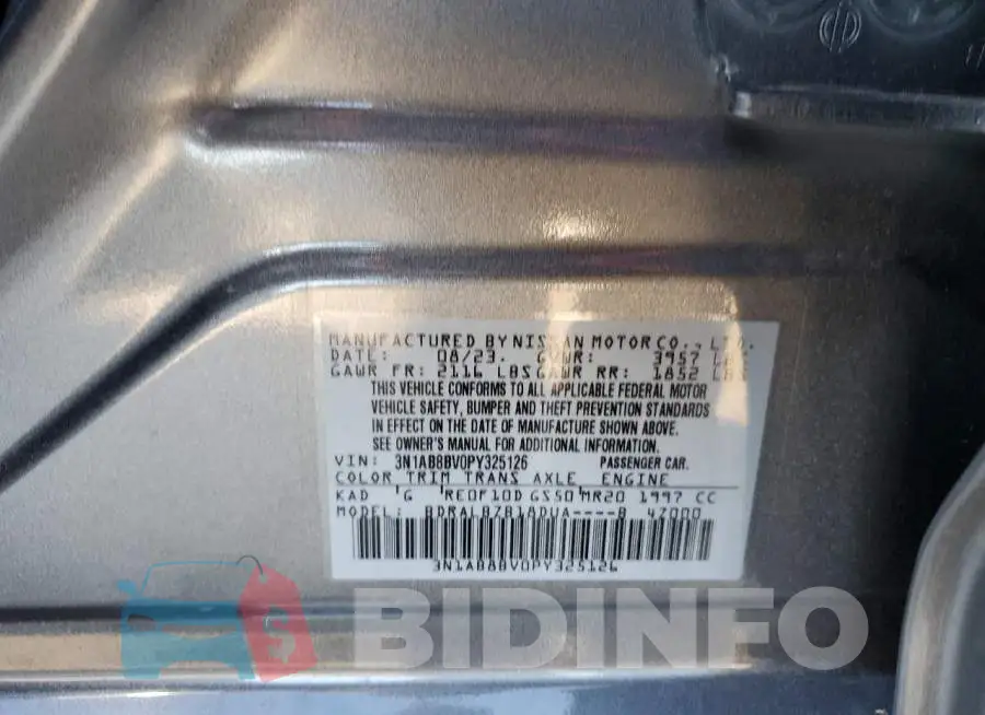 3N1AB8BV0PY325126 Photo# 12