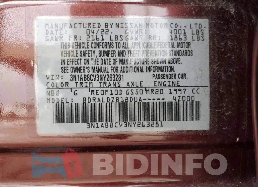 3N1AB8CV3NY263281 Photo# 13