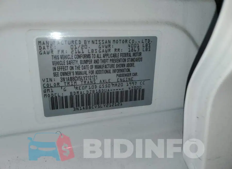 3N1AB8CV5LY212121 Photo# 12