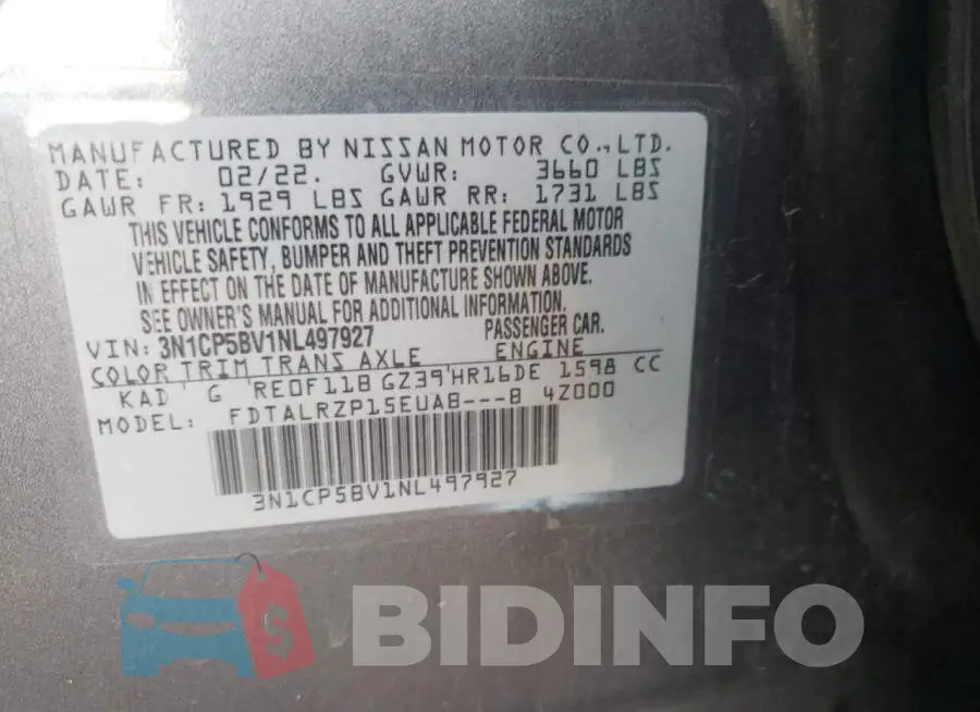 3N1CP5BV1NL497927 Photo# 13