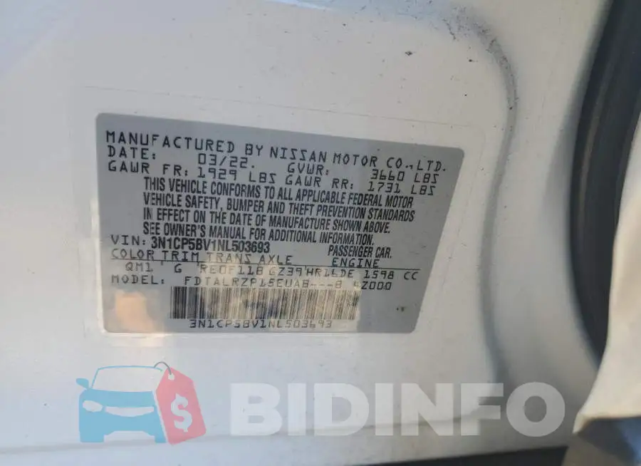 3N1CP5BV1NL503693 Photo# 14