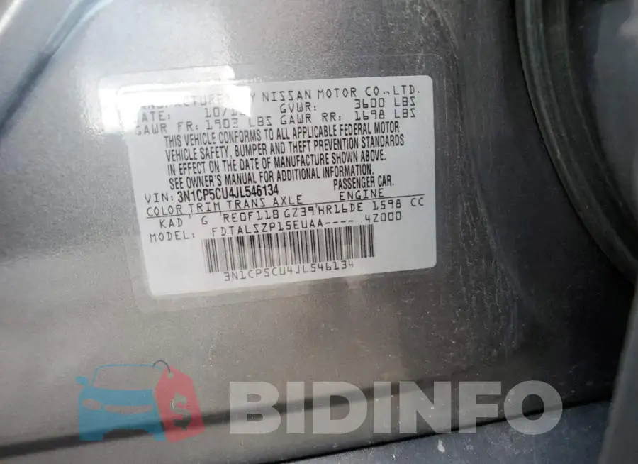 3N1CP5CU4JL546134 Photo# 13