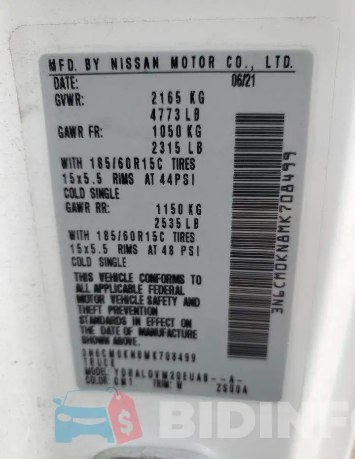 3N6CM0KN8MK708499 Photo# 14