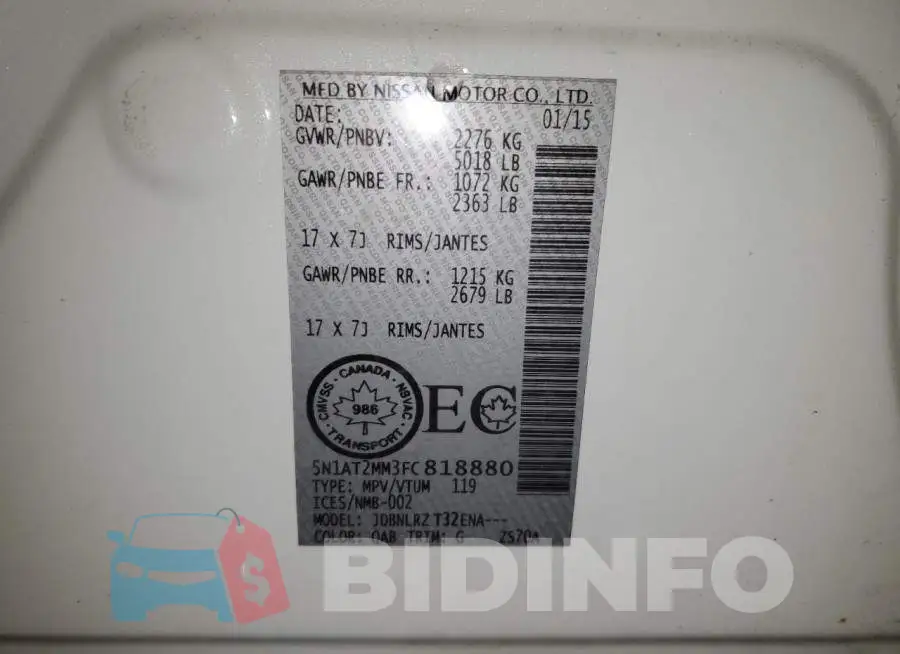5N1AT2MM3FC818880 Photo# 13