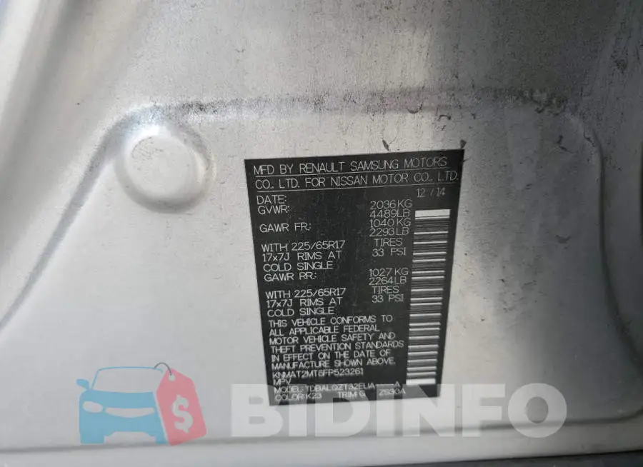 KNMAT2MT6FP523261 Photo# 13