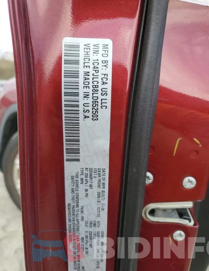 1C4PJLCB8LD652503 Photo# 12