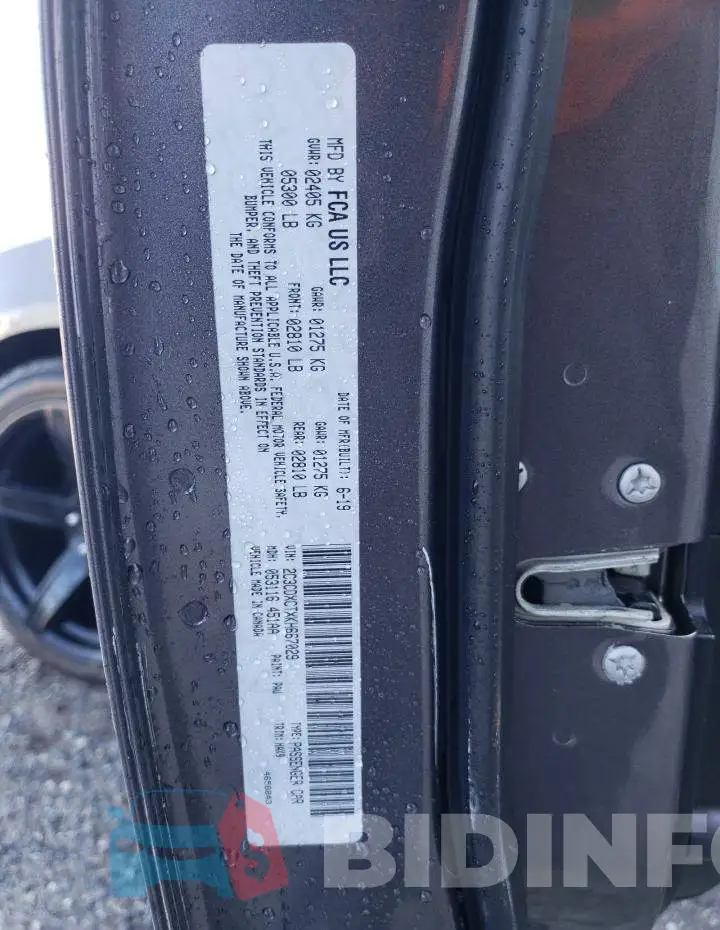 2C3CDXCTXKH667029 Photo# 12