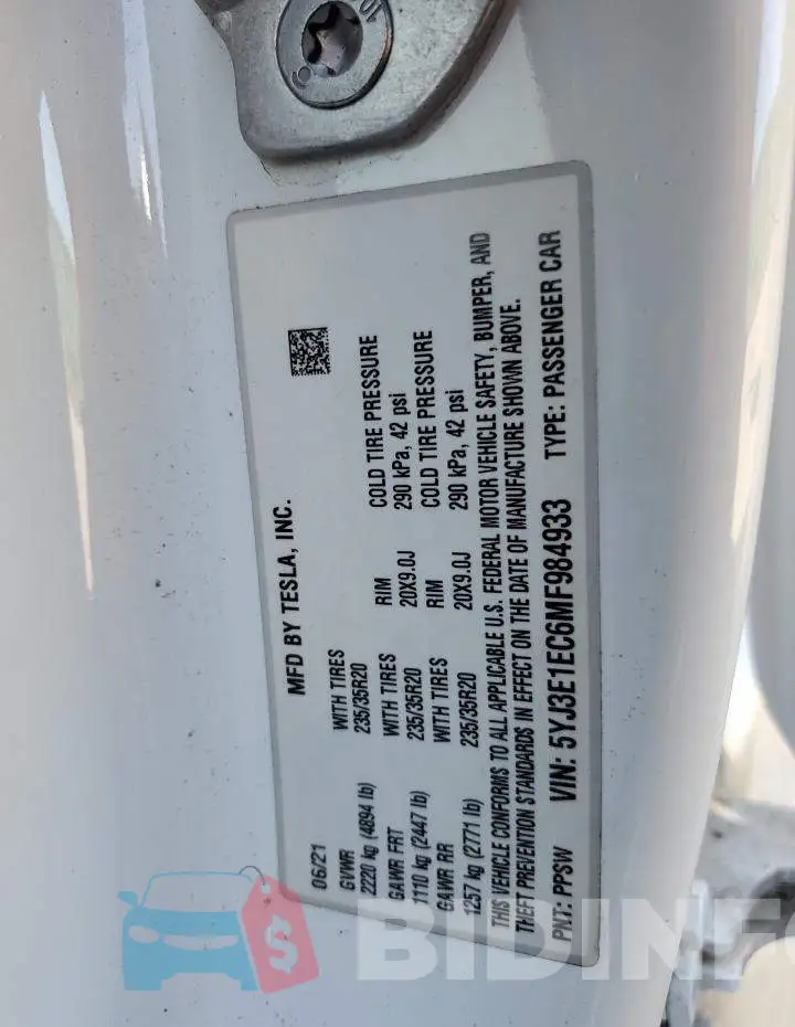 5YJ3E1EC6MF984933 Photo# 13