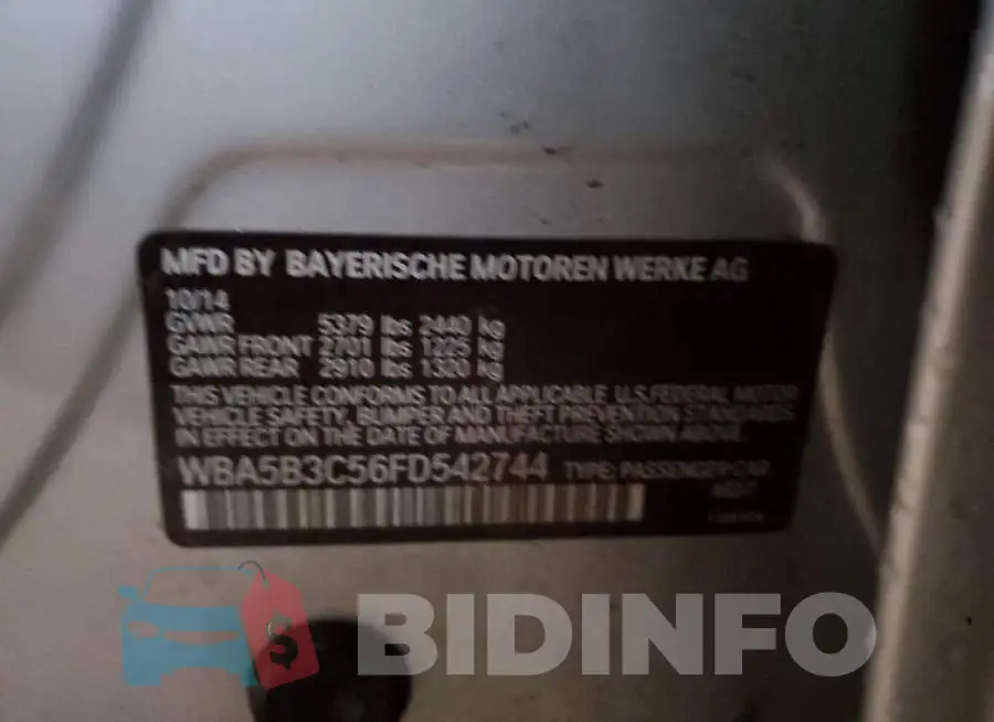 WBA5B3C56FD542744 Photo# 12