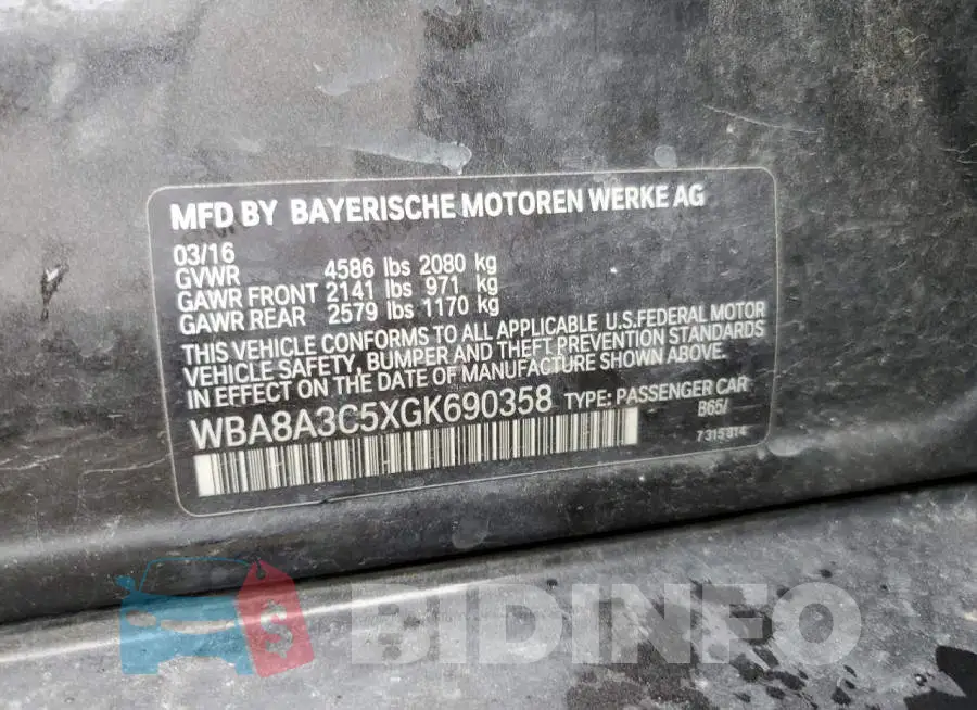WBA8A3C5XGK690358 Photo# 12