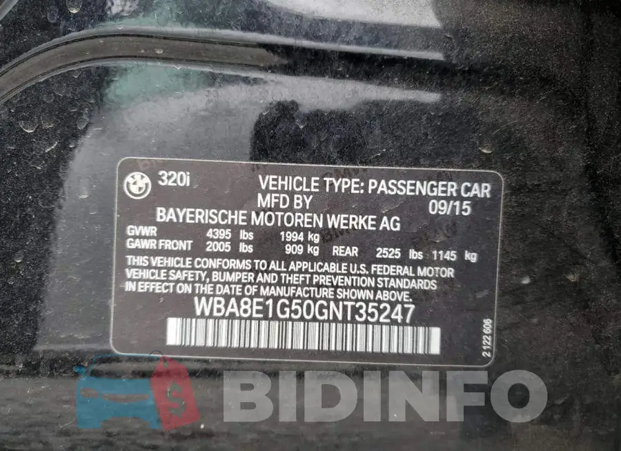WBA8E1G50GNT35247 Photo# 12