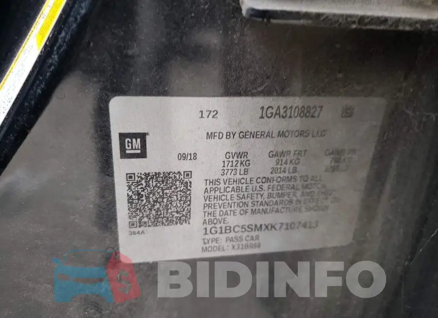 1G1BC5SMXK7107413 Photo# 12