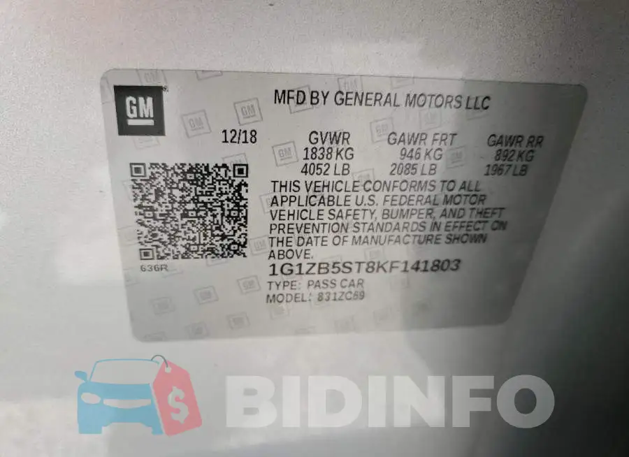 1G1ZB5ST8KF141803 Photo# 12