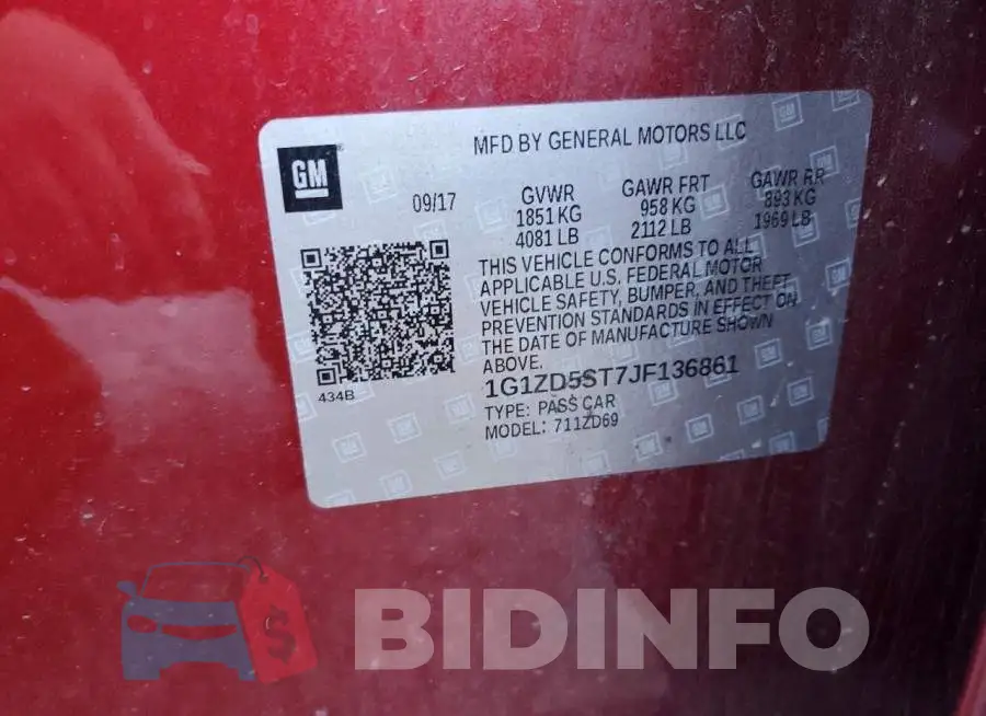 1G1ZD5ST7JF136861 Photo# 13