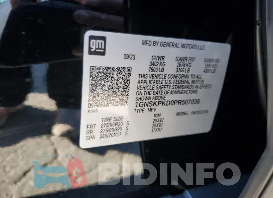 1GNSKPKD0PR507036 Photo# 12