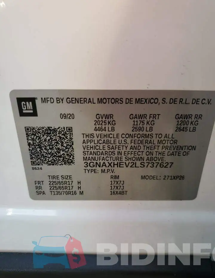 3GNAXHEV2LS737627 Photo# 13