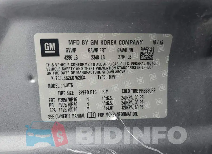 KL7CJLSB2KB762034 Photo# 12