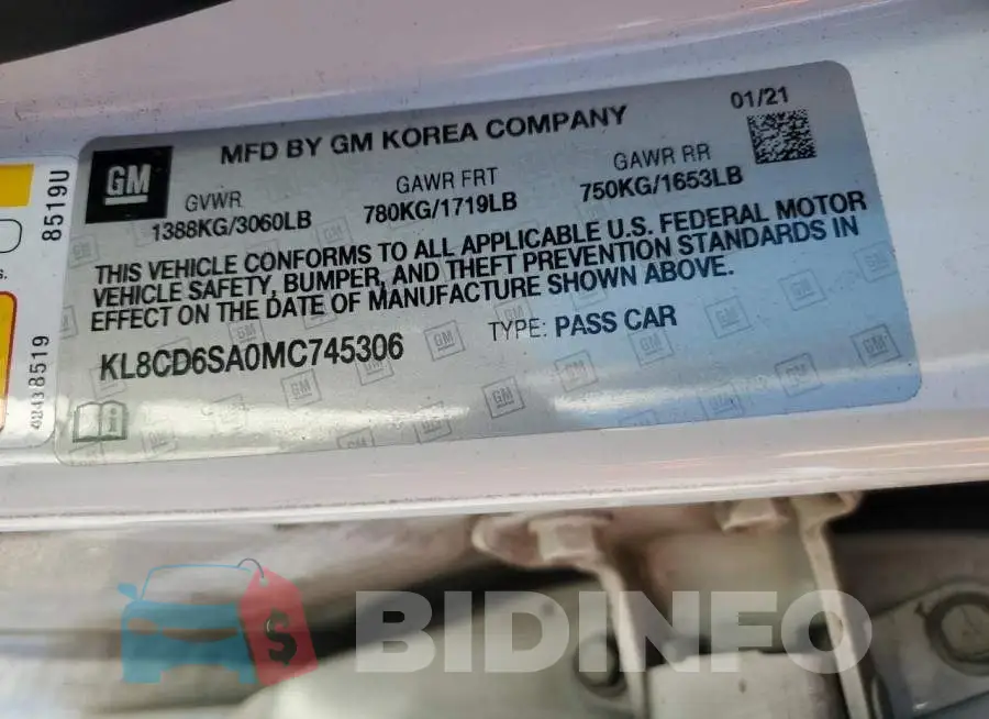 KL8CD6SA0MC745306 Photo# 13