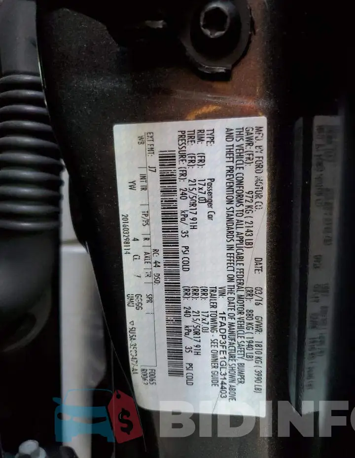 1FADP3FE1GL314403 Photo# 12