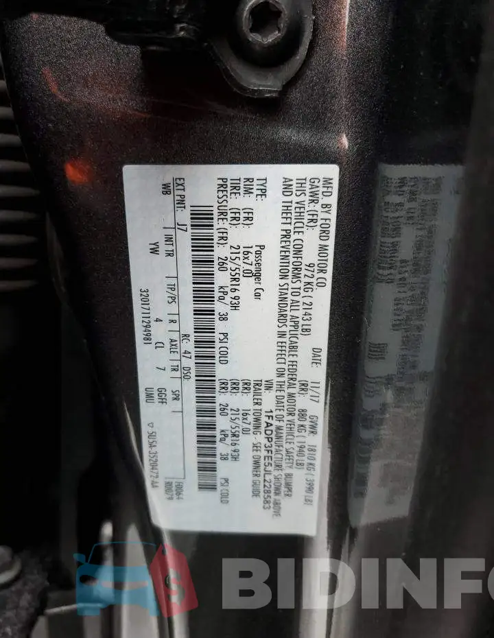 1FADP3FE5JL228583 Photo# 12