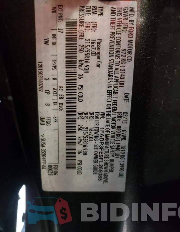 1FADP3FE9FL269385 Photo# 13