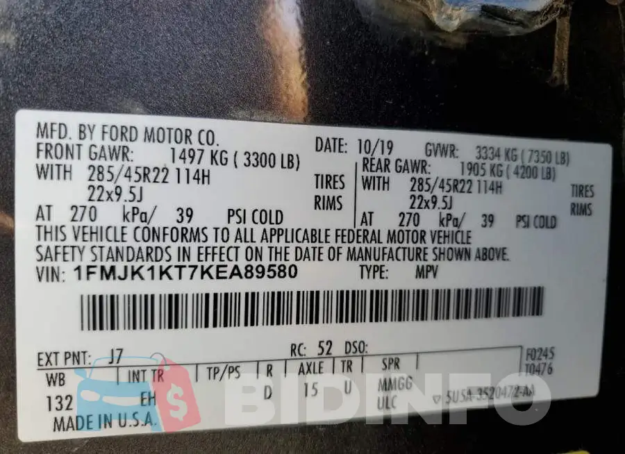 1FMJK1KT7KEA89580 Photo# 13