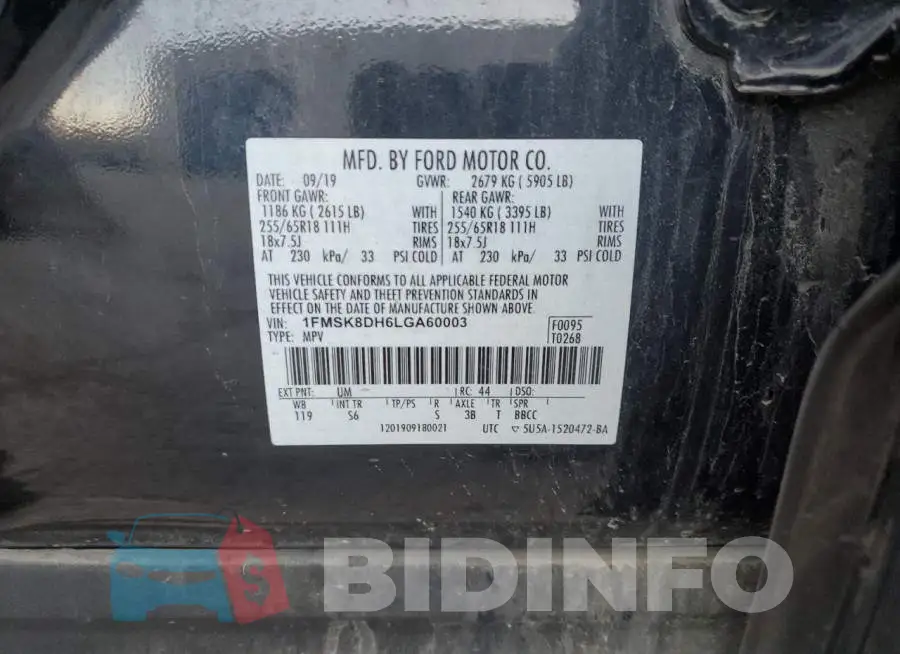 1FMSK8DH6LGA60003 Photo# 12