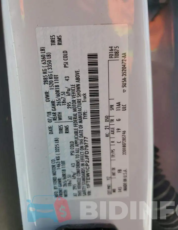 1FTEW1CP2JFD79777 Photo# 12
