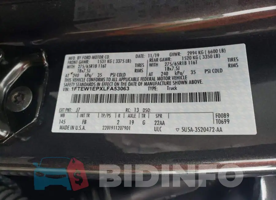 1FTEW1EPXLFA53063 Photo# 12