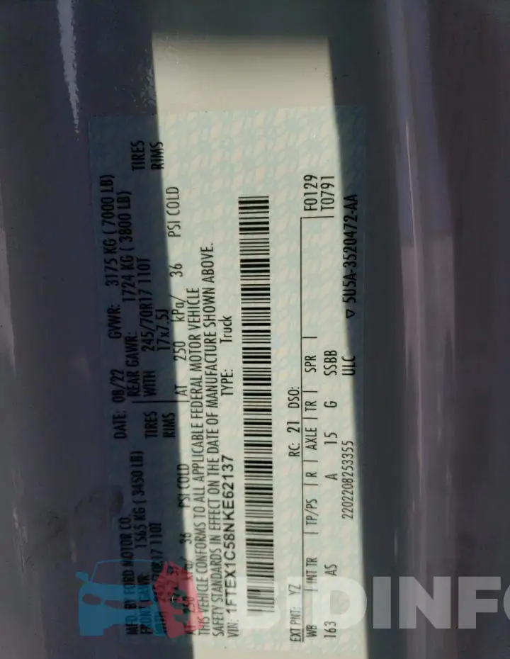 1FTEX1C58NKE62137 Photo# 12