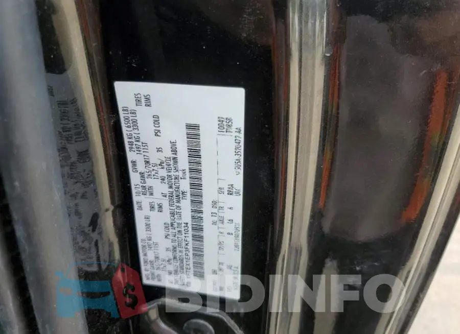 1FTEX1EP3FKF11034 Photo# 12