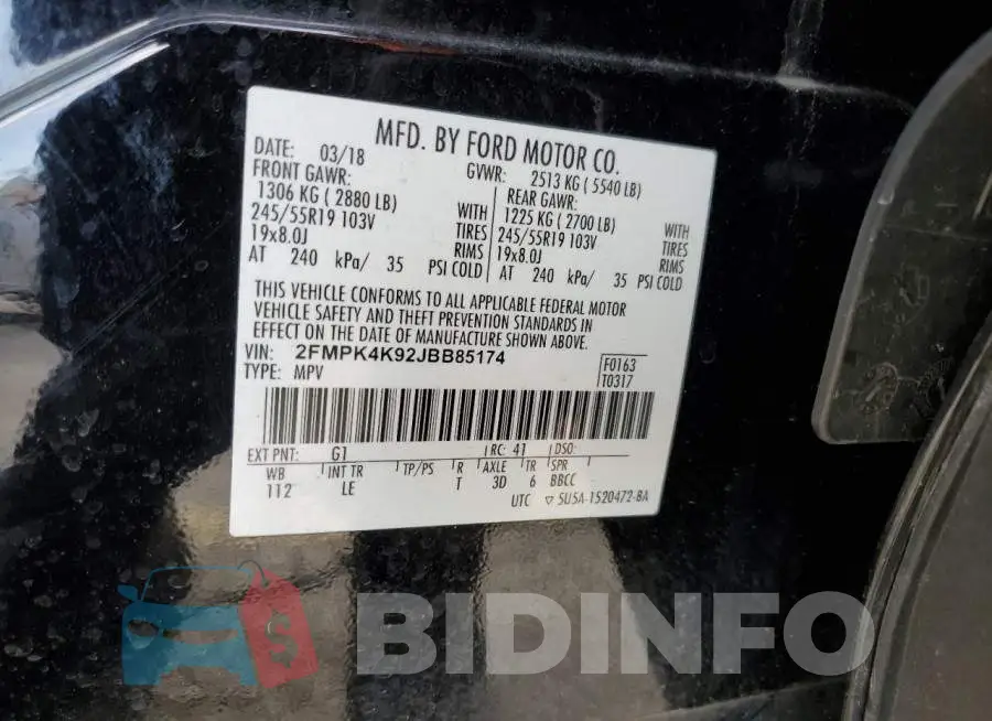 2FMPK4K92JBB85174 Photo# 13
