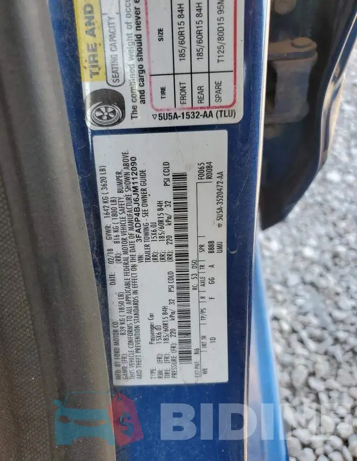 3FADP4BJ6JM112090 Photo# 12