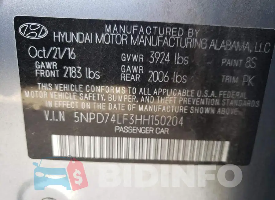 5NPD74LF3HH150204 Photo# 12