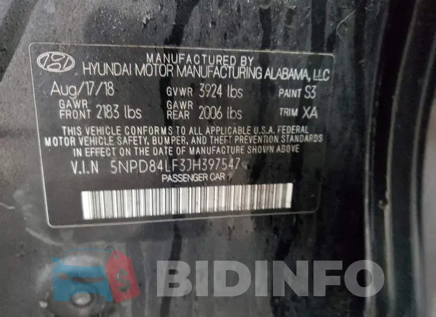 5NPD84LF3JH397547 Photo# 12
