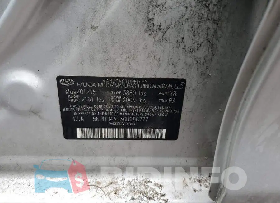 5NPDH4AE3GH688777 Photo# 12