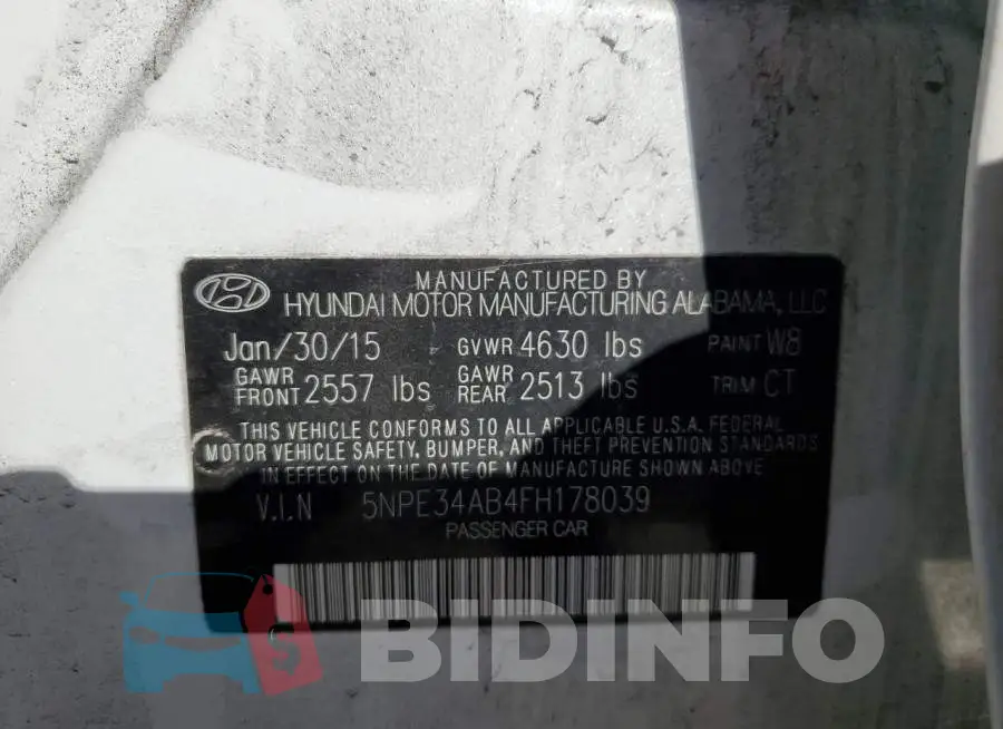 5NPE34AB4FH178039 Photo# 12