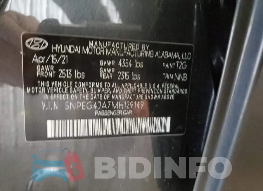 5NPEG4JA7MH129149 Photo# 12