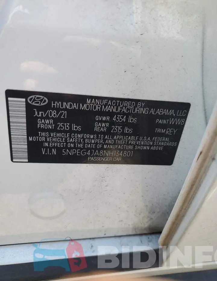 5NPEG4JA8NH134801 Photo# 12