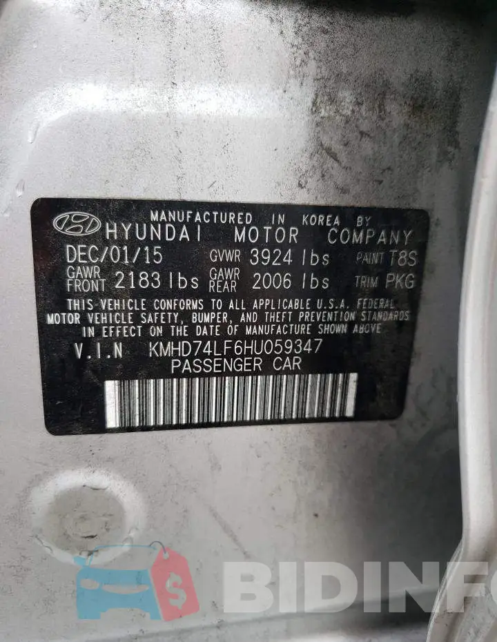 KMHD74LF6HU059347 Photo# 12