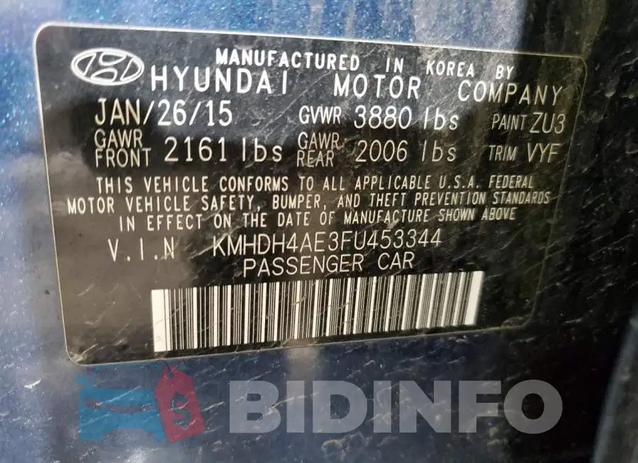 KMHDH4AE3FU453344 Photo# 12