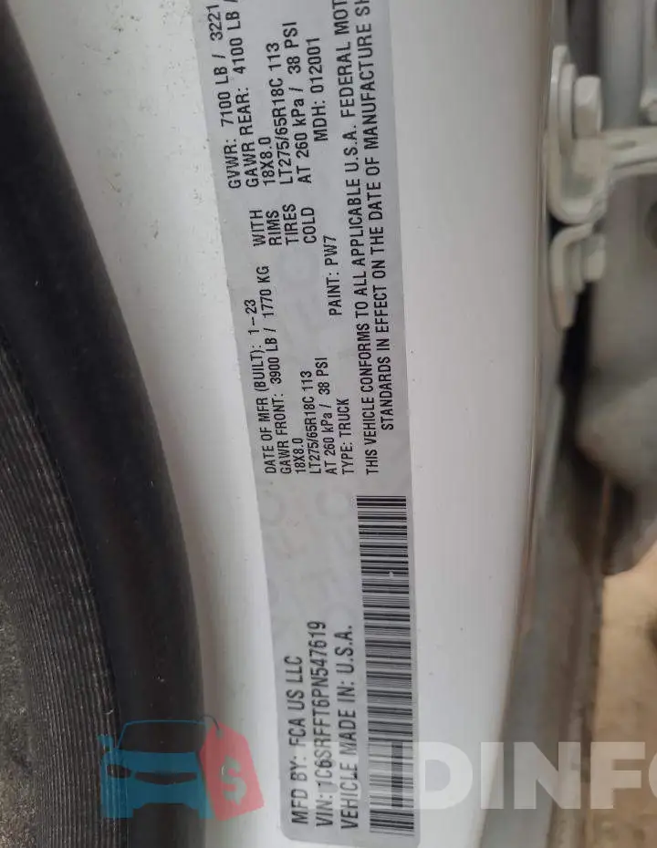 1C6SRFFT6PN547619 Photo# 12